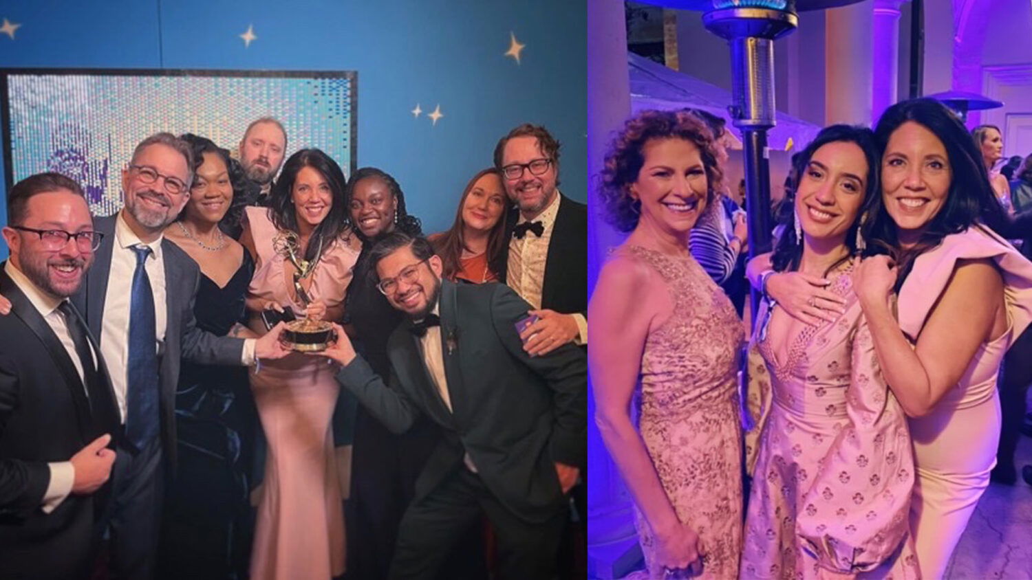 A compilation of pictures showing Executives with the Mercury Filmworks team at the 2022 Emmy Awards.